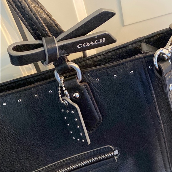 Coach Black Leather Tote Bag - Picture 2 of 7